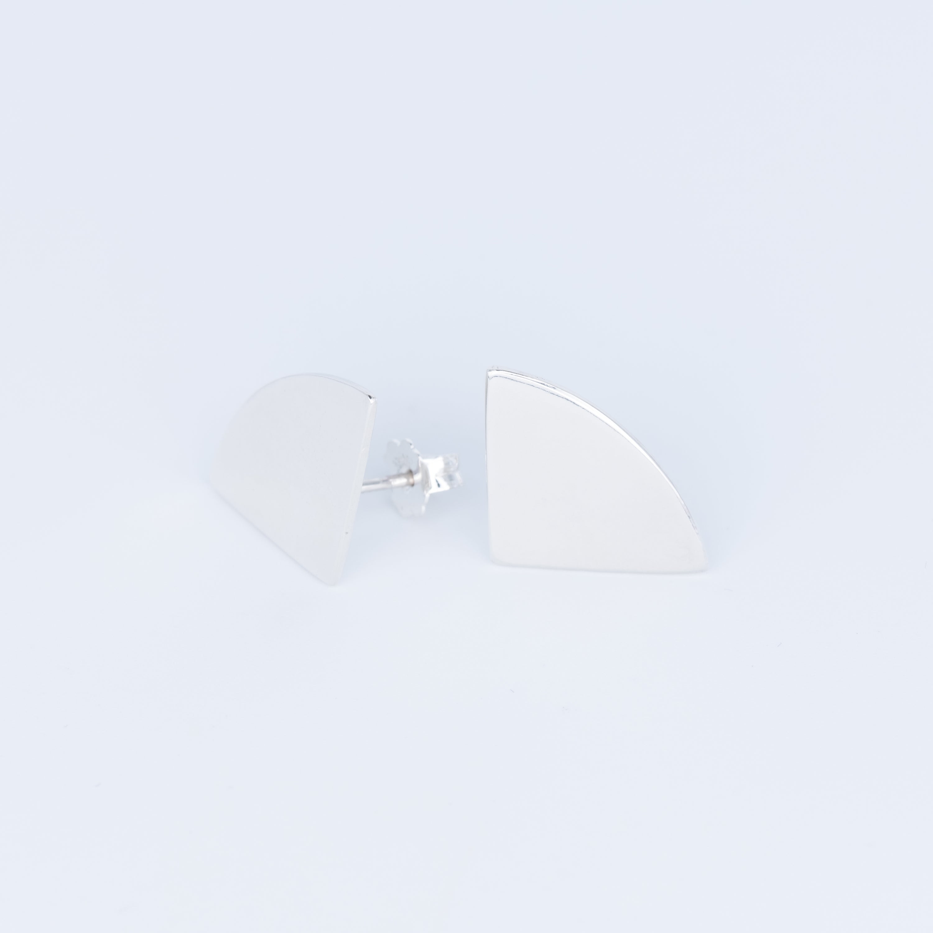 silver flat triangular studs