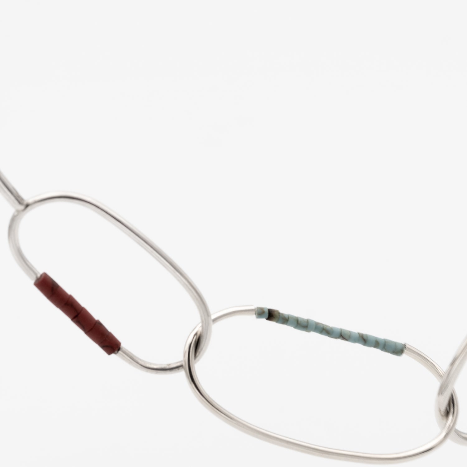 conteporary silver necklace with beads