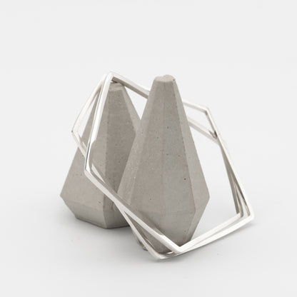 minimal silver polygone bangles