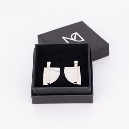 silver earrings in box