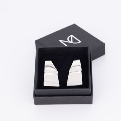 silver earrings in box
