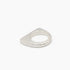 Silver ring with a unique design on a white background