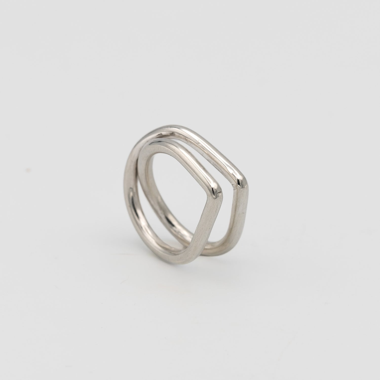 silver twisted ring. 