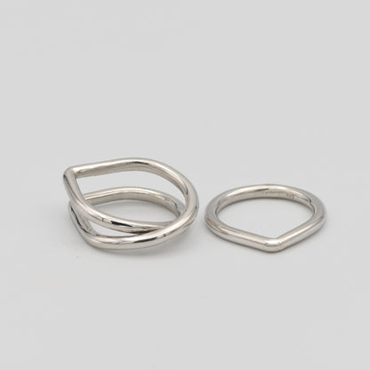 kcr024 - Silver Double Loop Ring